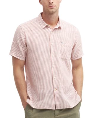 Men's Deerpark Linen Short Sleeve Striped Button-Front Shirt