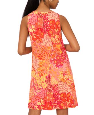 MSK Women's Printed Jersey Sleeveless Swing Dress - Macy's