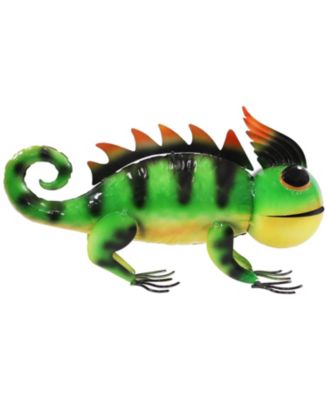 Greg and Gary the Green Chameleons Indoor/Outdoor Statues - Iron Construction - Green - Set of 2
