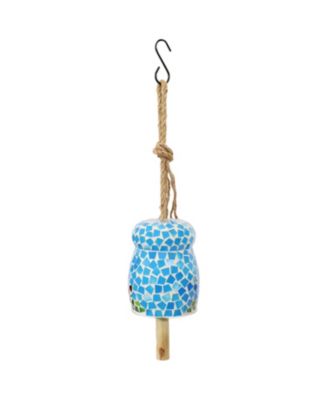 Outdoor Spring Flowers Mosaic Glass Wind Chime Bell - 7"