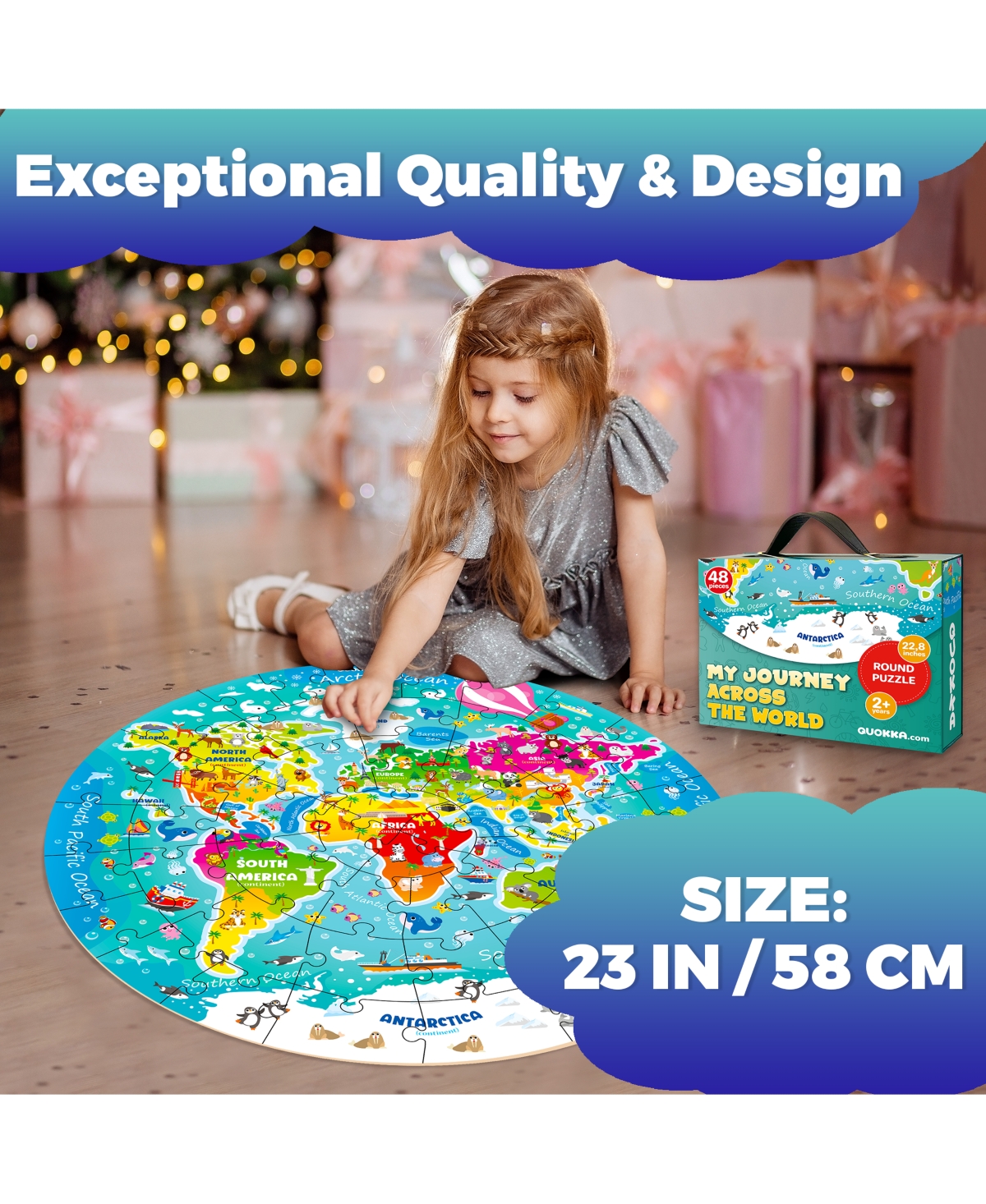 Quokka Floor Puzzles for Kids - Large Giant Educational Toddler Puzzles Ages 2-4