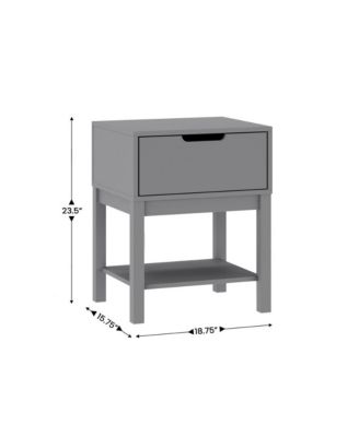 Samuel Kids Single-Drawer Night Stand With Solid Wood Frame, Side Table For Kids Bedroom With Open Shelf