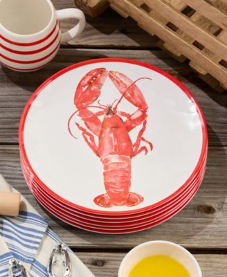 Beach House Lobster Melamine 6-Pc. Dinner Plates, Service For 6