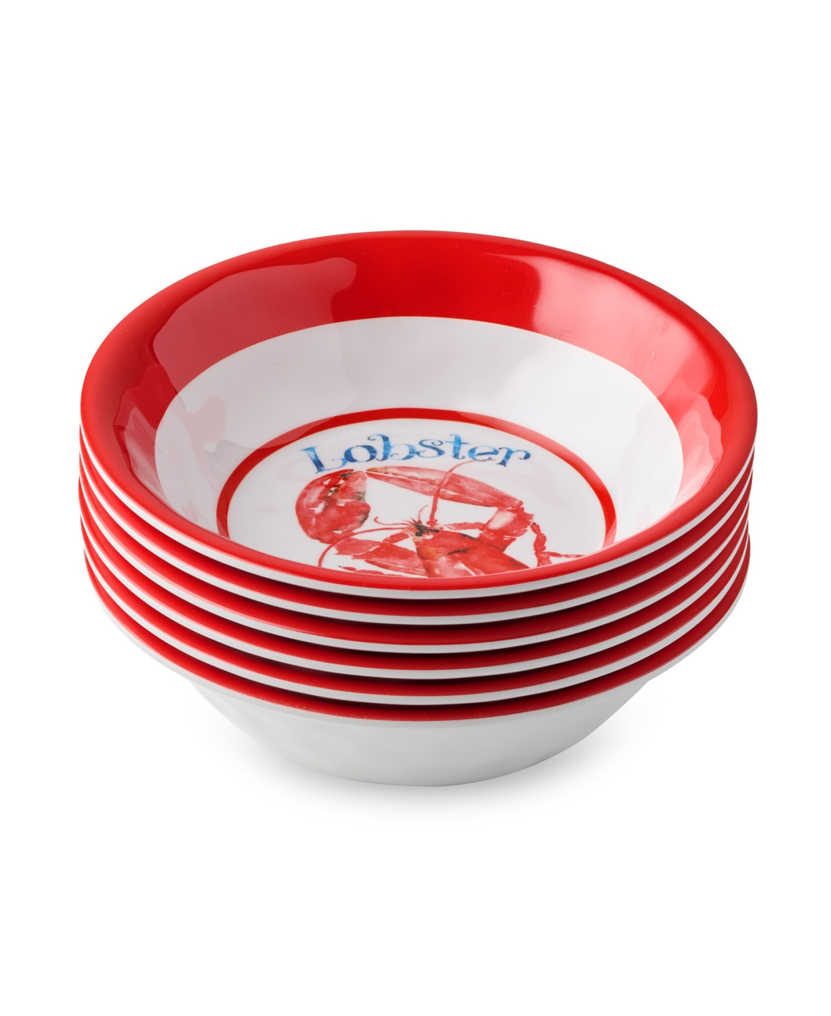 Beach House Lobster Melamine 6-Pc. All-Purpose Bowls, Service for 6