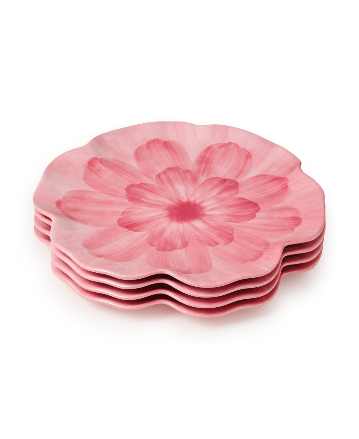 Wildflower 3-d Floral 4-Pc. Dinner Plates, Service for 4 - Pink