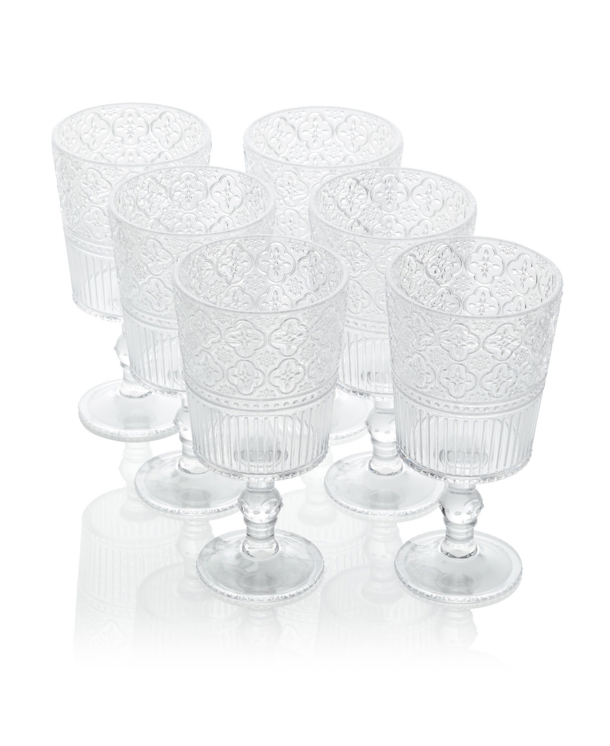 Certified International Set Of 6 Victoria 14oz Acrylic All Purpose Goblets In Clear