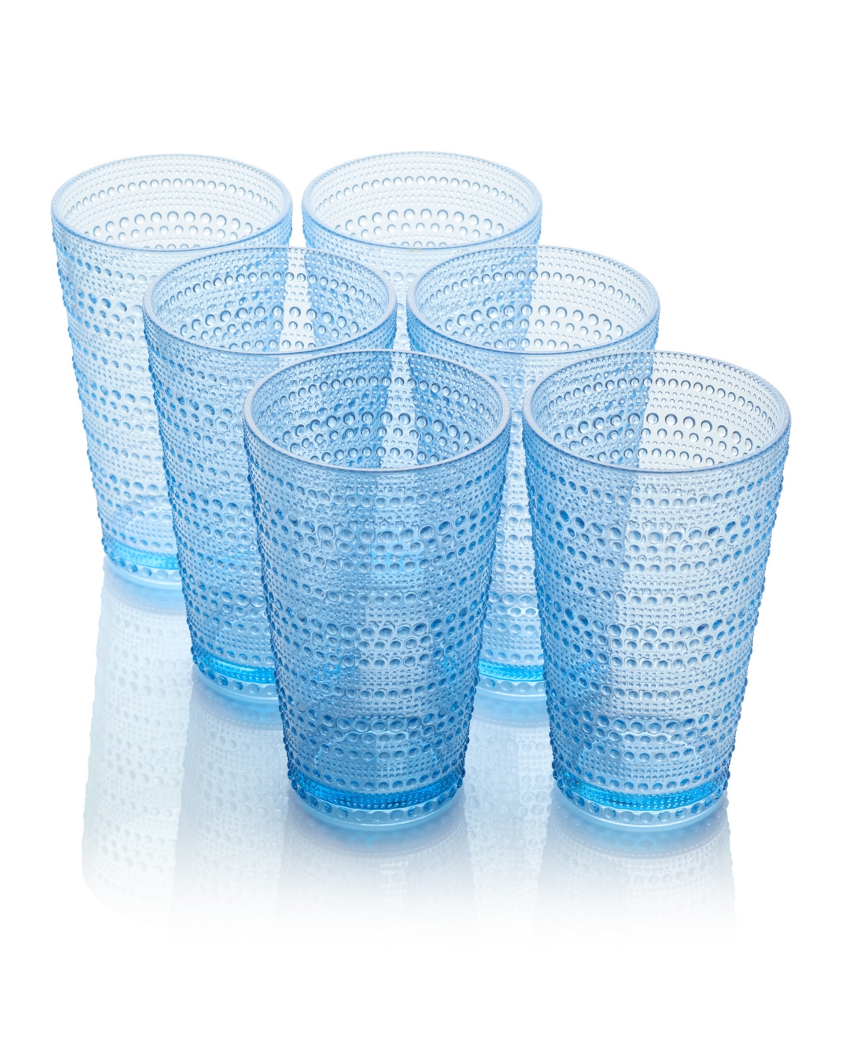 Certified International Set Of 6 Santa Fe 22oz Acrylic Ice Tea Glasses In Blue