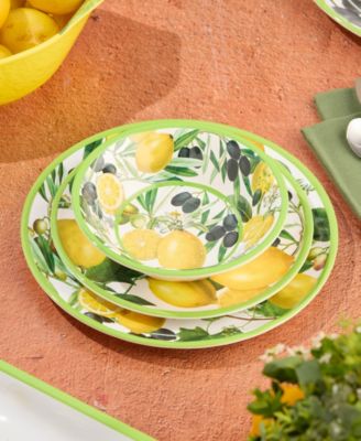 Limone Melamine 12-Pc. Dinnerware Set, Service For 4