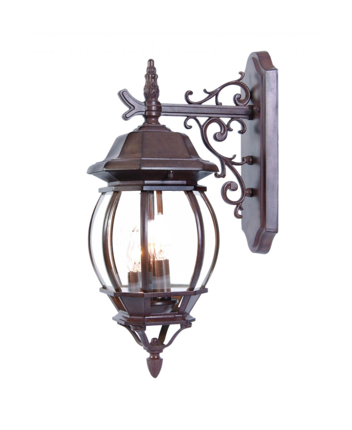 Three-Light Hanging Glass Globe Wall Light &#x2013; Sleek Pendant for Home Decor - Dark Brown