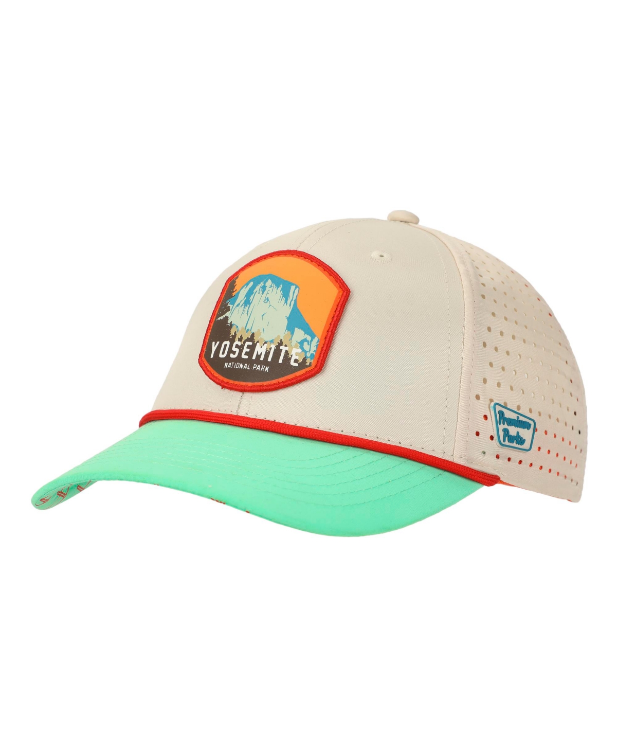 Men's Yosemite National Park Cream and Teal 6-Panel Unstructured Hat - Yosemite national park