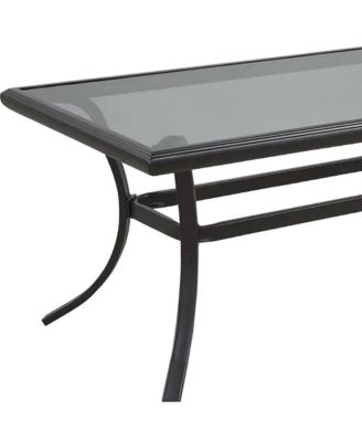 21" Black Metal Outdoor Chat Table