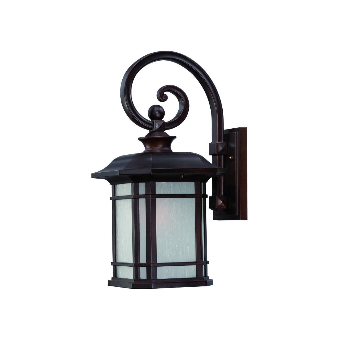 Classic Frosted Linen Glass Lantern Wall Lamp for Living Room or Garden - Black
