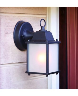 Hanging Frosted Glass Lantern Wall Light – Decorative Lighting for Garden & Walkways