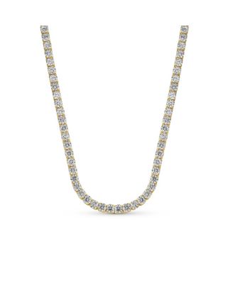Classic Collar Necklace with CZ Round Prong Set Plated