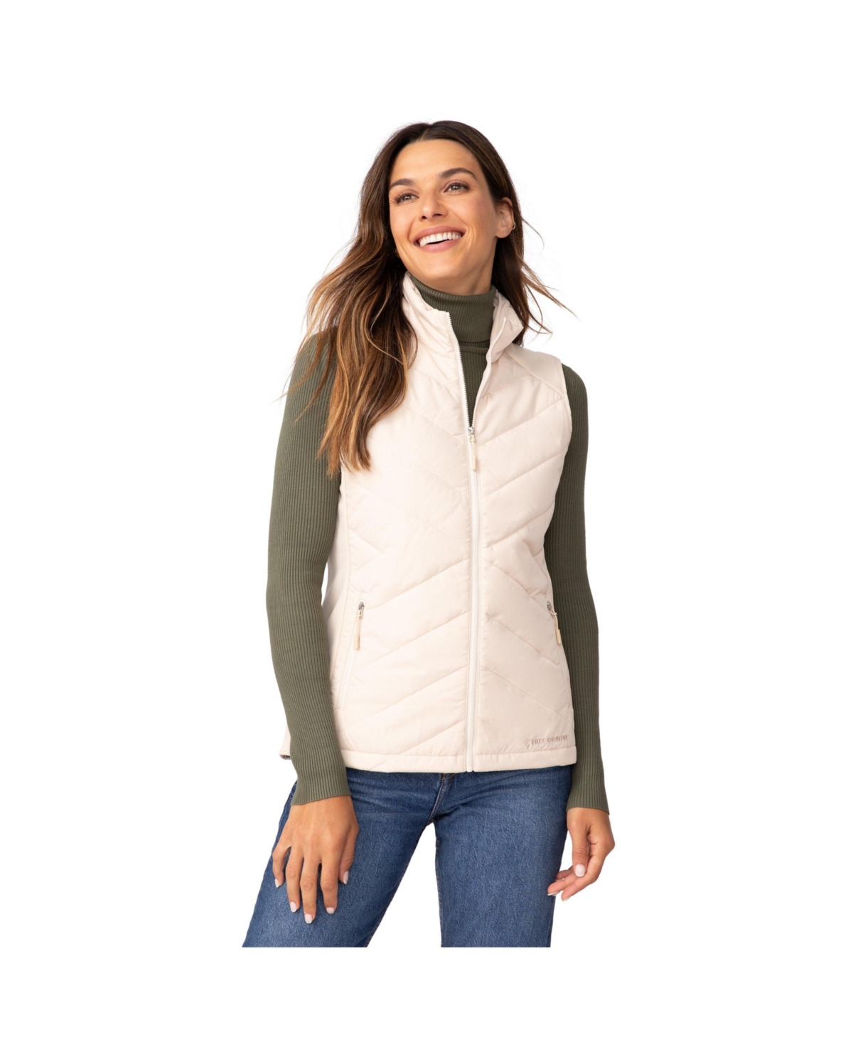 Women's Quilted Hybrid Vest - Linen