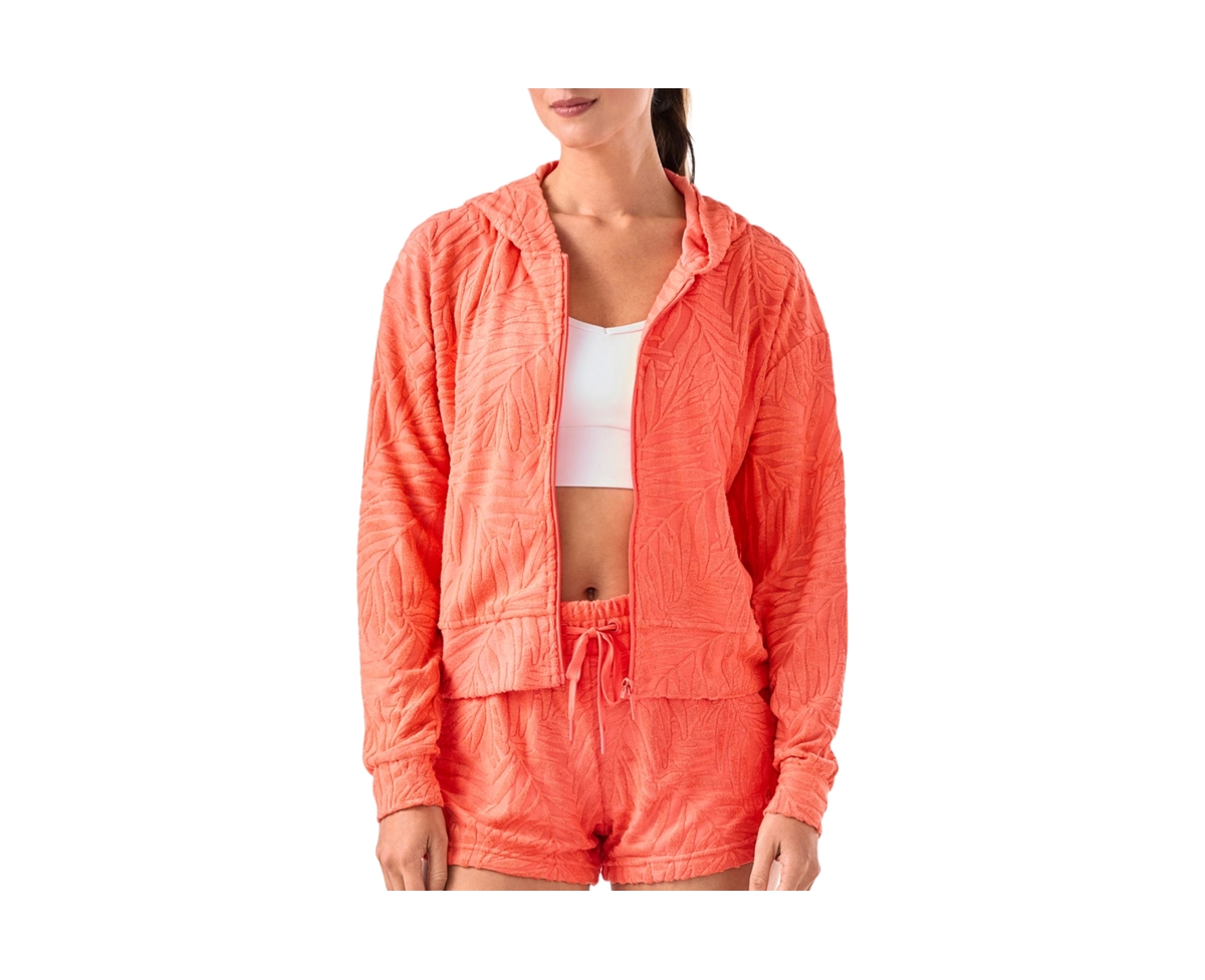 Women's Palm Terry Zip Hoodie - Hot coral