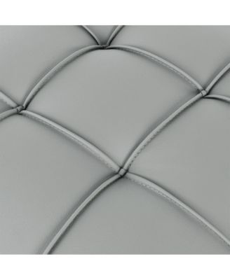 Anti-Scratch PU Leather Storage Ottoman, Upholstered Footstool with Gold Stainless Steel Legs for Bedroom or Living Room