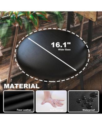 Bar Stools Set of 4, Wider Base PU Upholstered Swivel Barstools