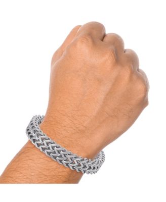 Men's Silver-Tone Woven Chain Bracelet