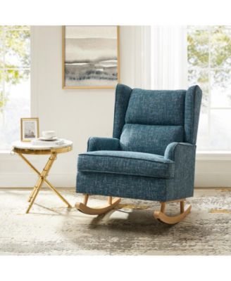   Standard Size   Fabric Upholstery  Modern Rocking Design, Solid Wood Legs  Rocking Chair