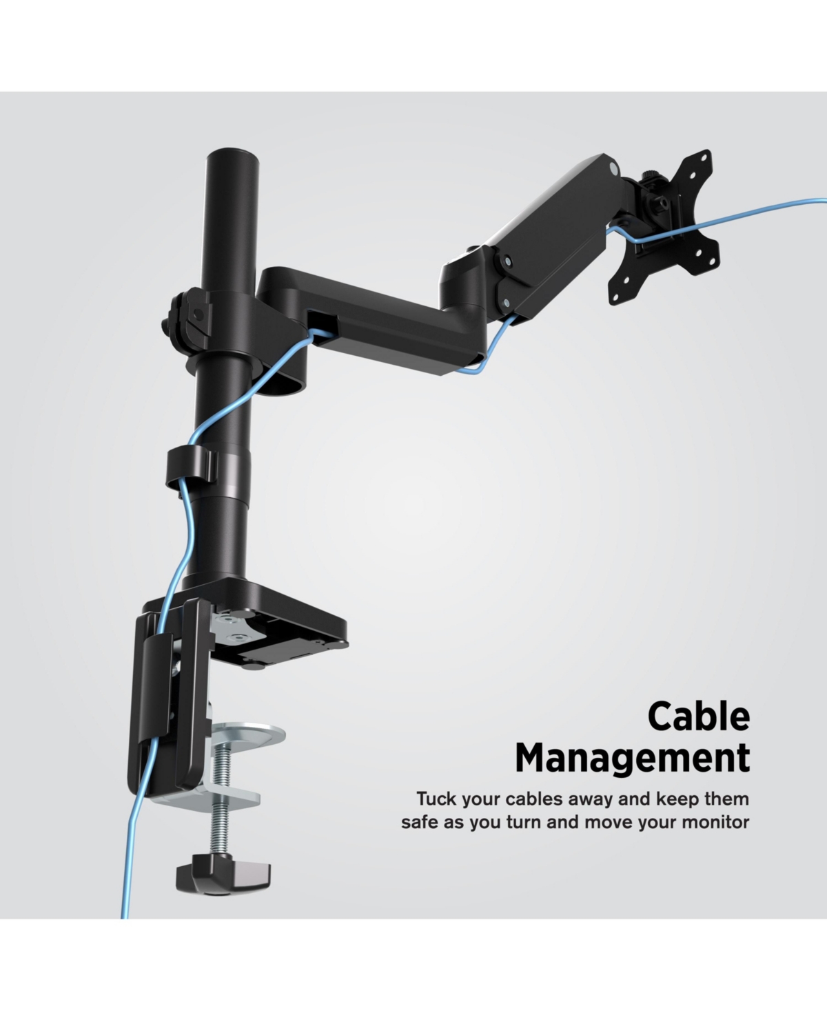 ProMounts Landscape to Portrait Single Monitor Arm for 13” to 32” Screens Holds up to 17.6 lbs