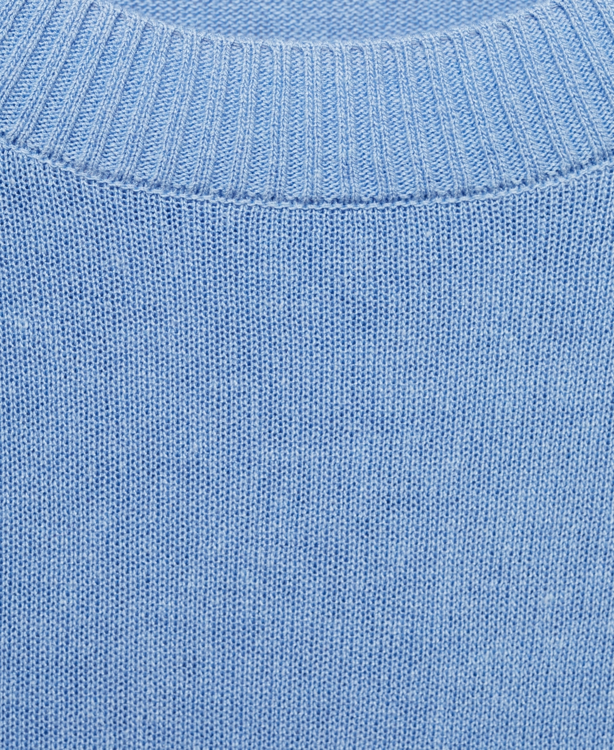 Mango Linen Blend Knitted Sweater Sky Blue In Sky Blue