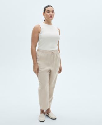 Women's Elastic Waist Flowy Trouser Pants