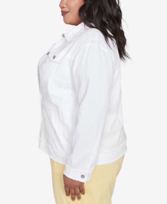 Plus Size Rise and Shine Soutache Fringe Trim Collared Jacket