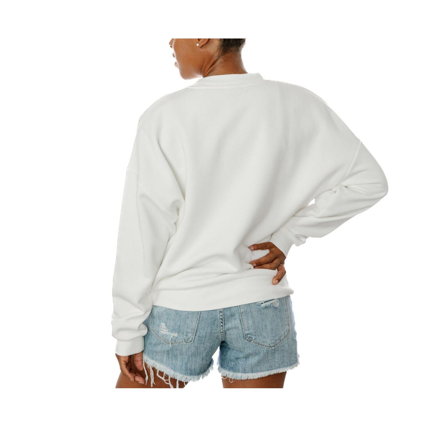 Women's White Kansas Jayhawks Freestyle Fleece Pullover Sweatshirt