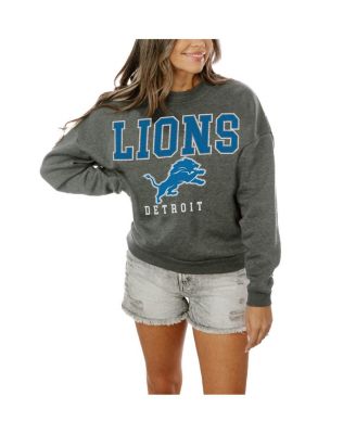 Gameday Couture - Women's Charcoal Detroit Lions Bring The Energy Pullover Sweatshirt