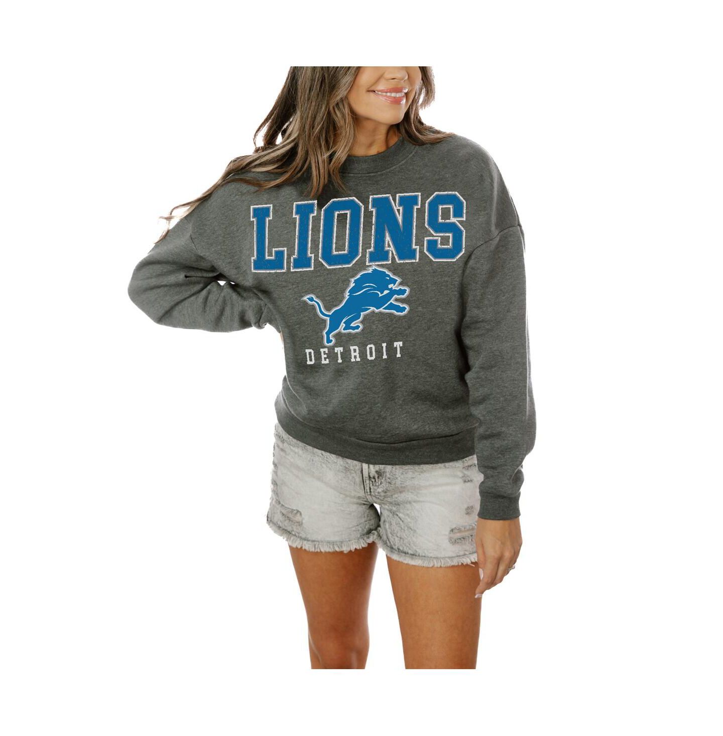 Женский свитшот Gameday Couture Charcoal Detroit Lions Bring The Energy Pullover — фото 1