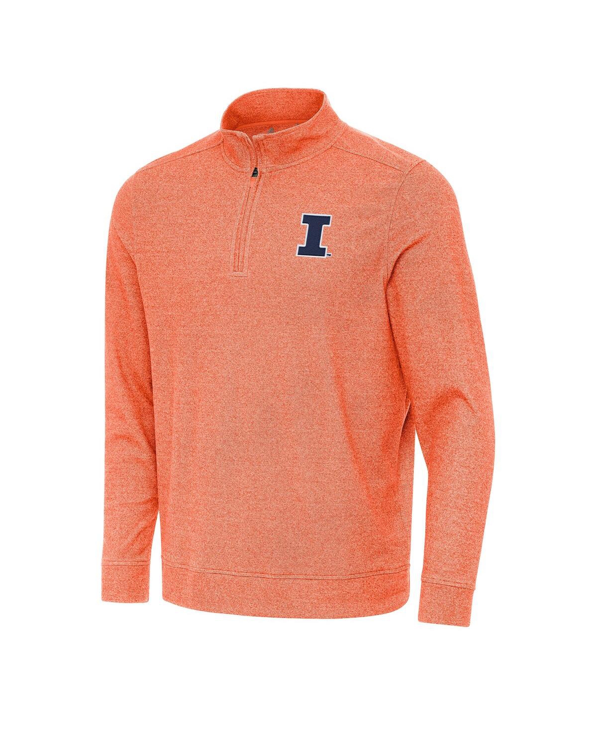 Men's Heather Orange Illinois Fighting Illini Subtle Quarter-Zip Sweatshirt - Heather Orange