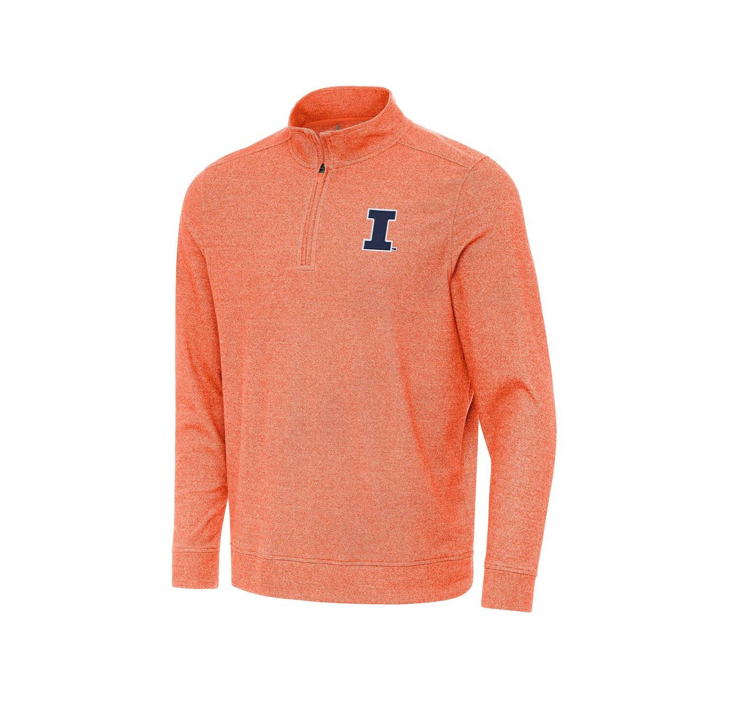 Men's Heather Orange Illinois Fighting Illini Subtle Quarter-Zip Sweatshirt