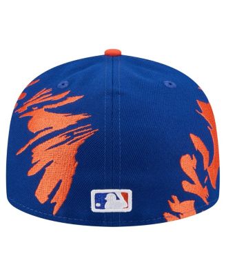 Men's Royal/Orange New York Mets Retro Pattern 59FIFTY Fitted Hat