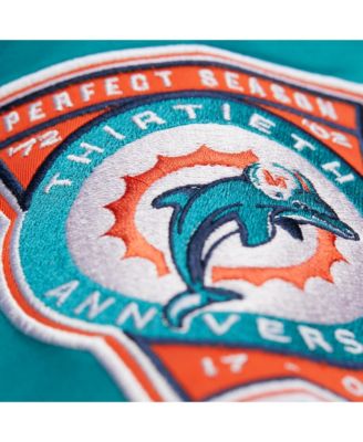 Men's Aqua Miami Dolphins Double Down Satin Full-Snap Jacket