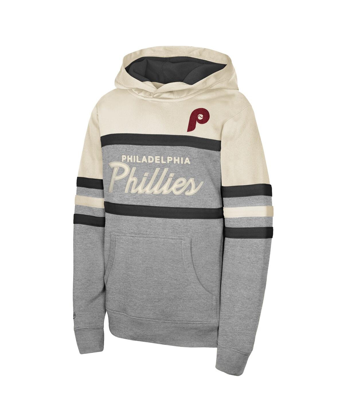 Mitchell & Ness Men's Cream Philadelphia Phillies Head Coach Pullover Hoodie In Cream