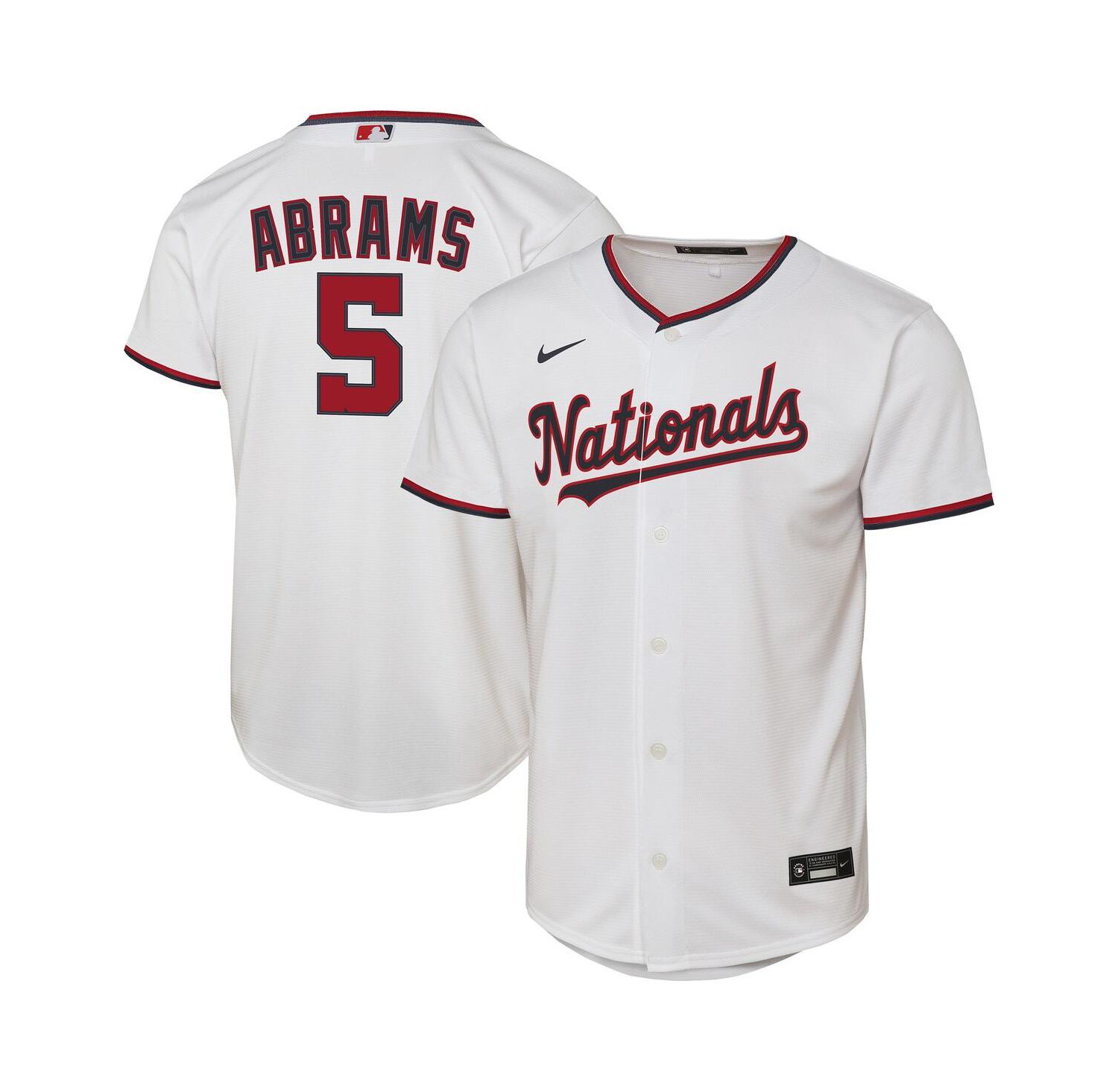 Big Boys and Girls CJ Abrams White Washington Nationals Home Replica Player Jersey