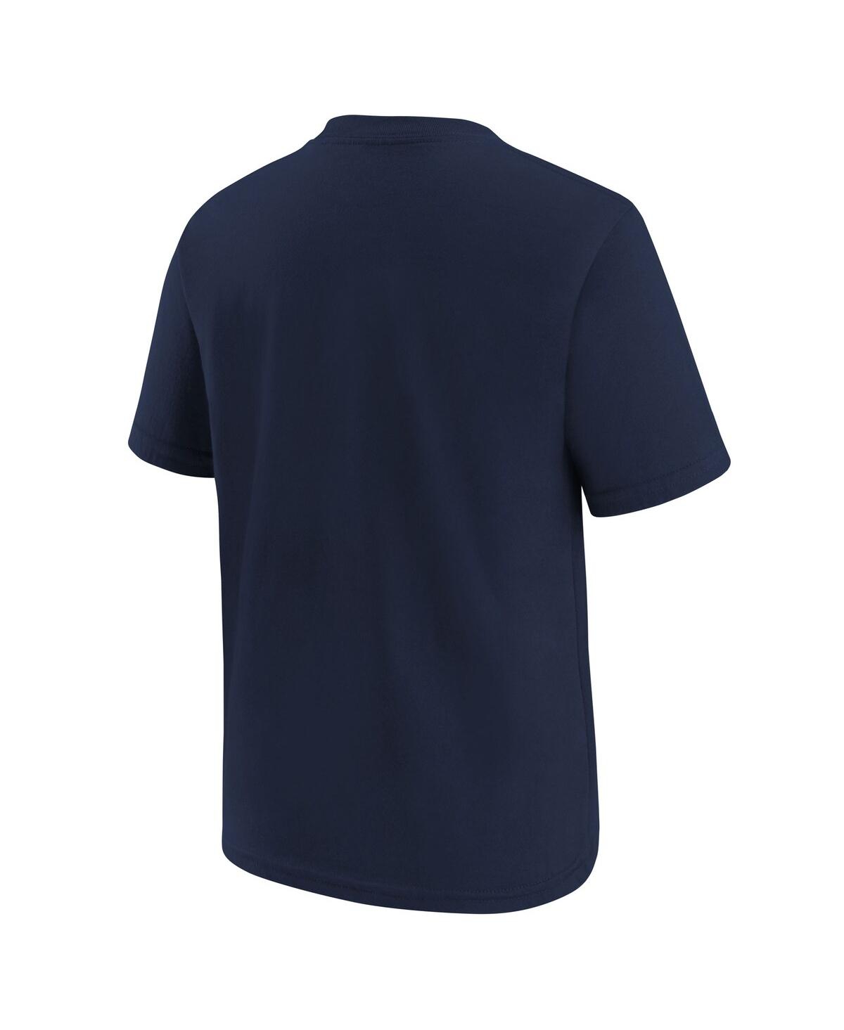 Nike Big Boys And Girls Navy Cleveland Guardians City Connect Wordmark T-shirt In Navy