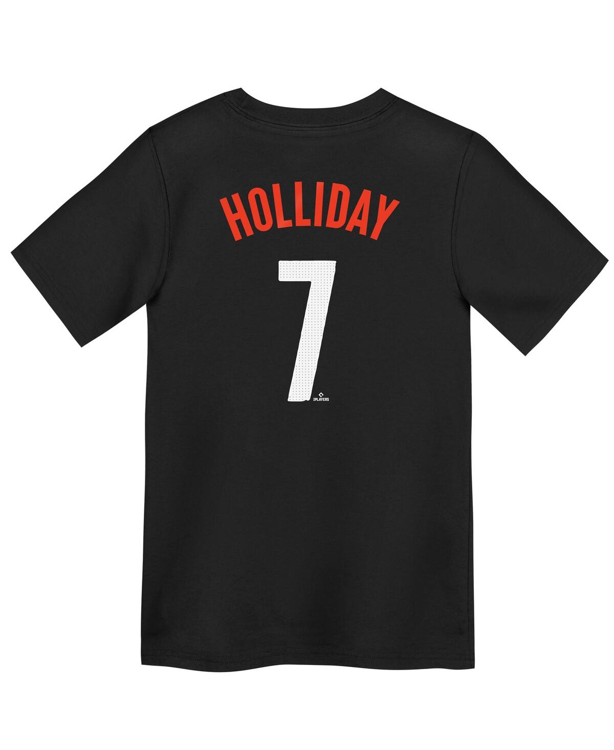 Nike Big Boys And Girls Jackson Holliday Black Baltimore Orioles City Connect Player Name Number T-shirt In Black