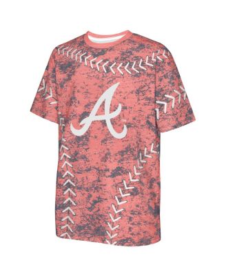 Big Boys and Girls Red Atlanta Braves Slide Score Bold T-Shirt