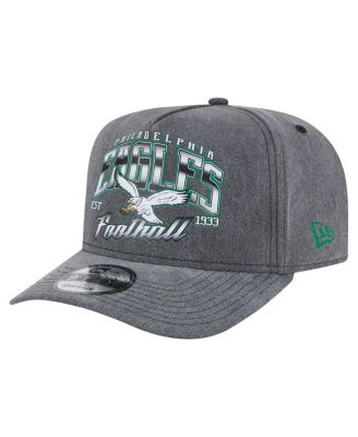 New Era - Men's&nbsp;Black Philadelphia Eagles Throwback Washed A-Frame 9FIFTY Snapback Hat