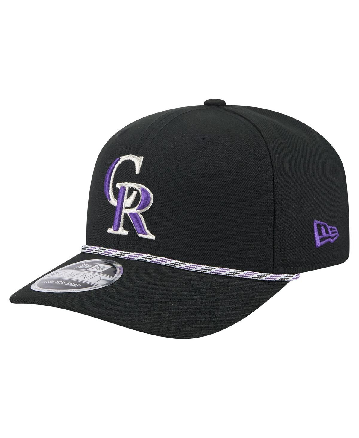 New Era Men's Black Colorado Rockies Multi-rope 9seventy Stretch-snap Hat In Black