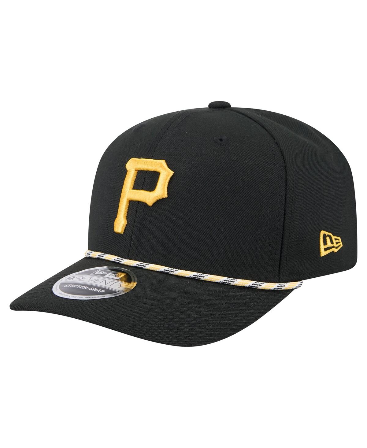 NEW ERA MEN'S BLACK PITTSBURGH PIRATES MULTI-ROPE 9SEVENTY STRETCH-SNAP HAT 