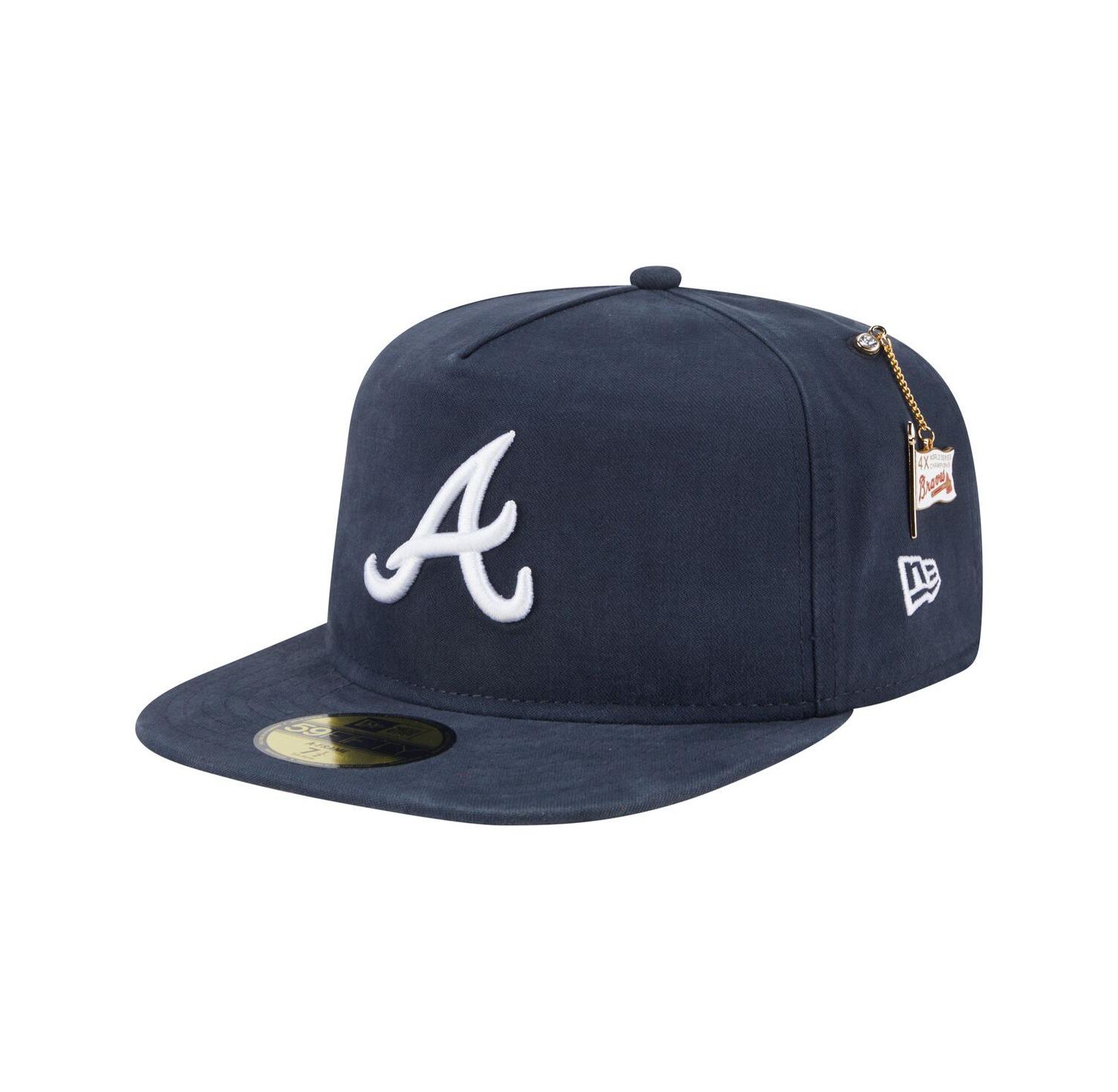 Men's Navy Atlanta Braves Championship Side Flag A-Frame 59FIFTY Fitted Hat
