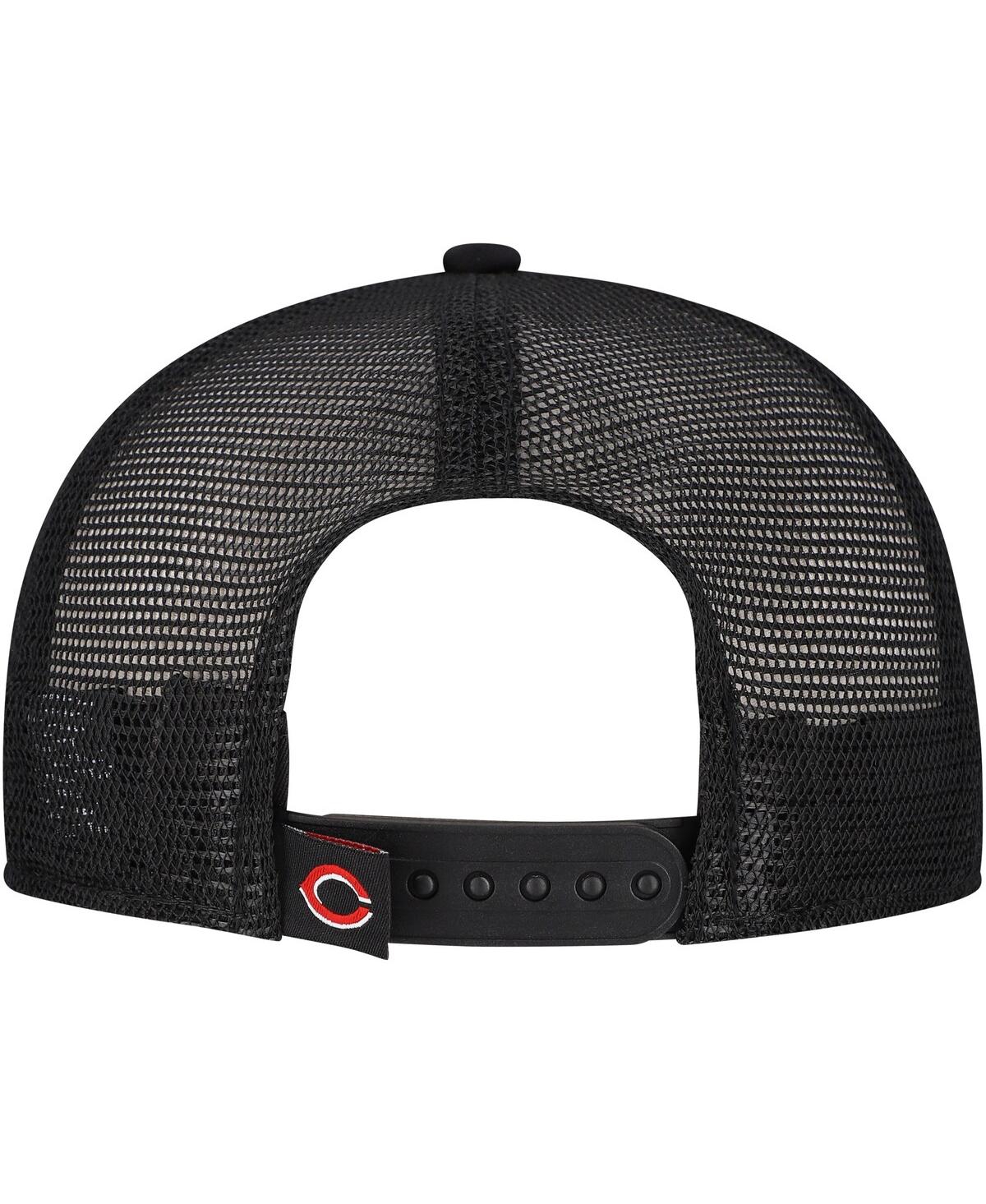 New Era Men's Black Cincinnati Reds Retro Bold A-frame Trucker 9forty Adjustable Hat In Black
