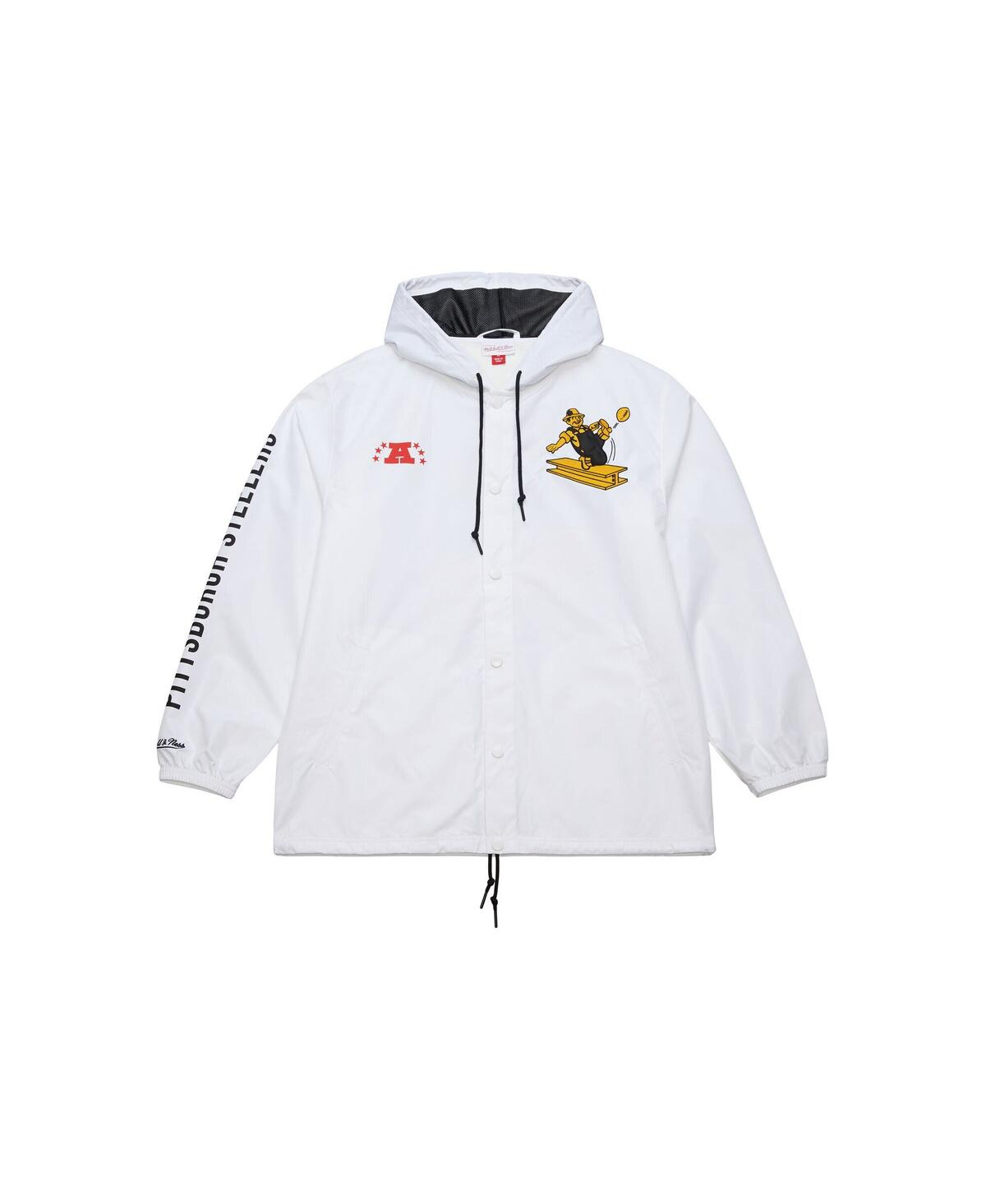 Mitchell & Ness Men's White Pittsburgh Steelers Vintage Logo Coaches Full-snap Hoodie Jacket In White