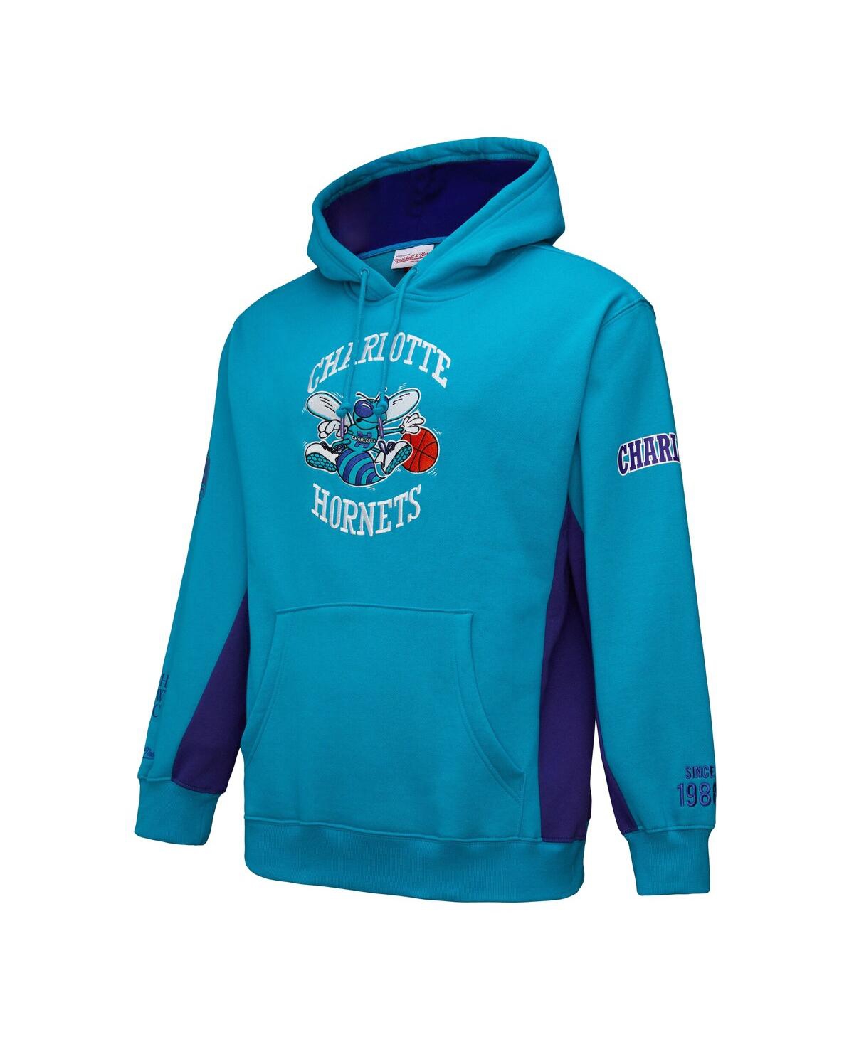 Mitchell & Ness Men's Teal Charlotte Hornets Hardwood Classics Team Origins Fleece Pullover Hoodie In Teal