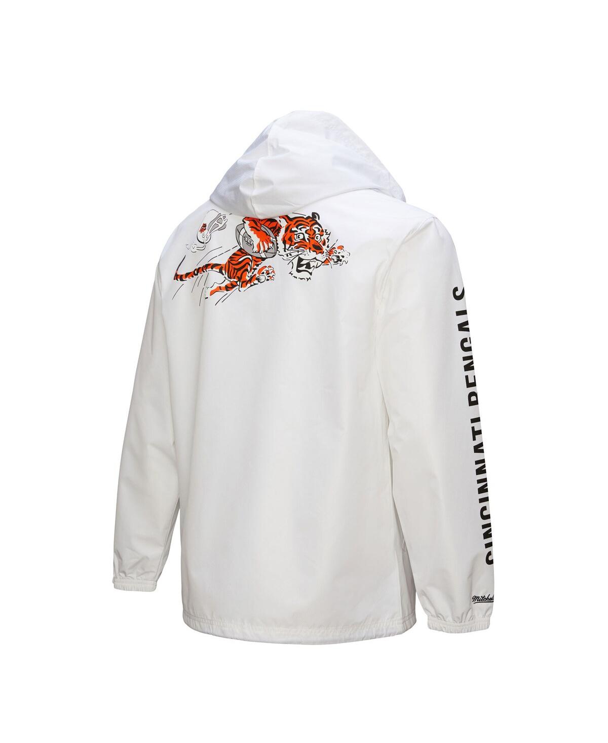 Mitchell & Ness Men's White Cincinnati Bengals Vintage Logo Coaches Full-snap Hoodie Jacket In White