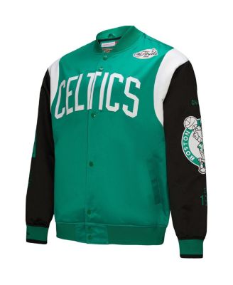 Men's and Women's Kelly Green Boston Celtics Vintage Team Origins Satin Full-Snap Jacket