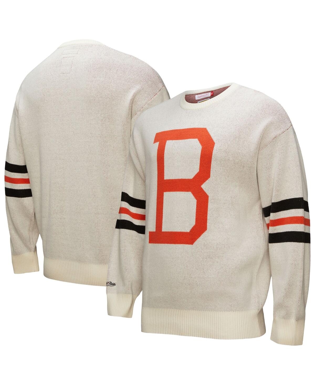 Men's Cream Baltimore Orioles Retro Pullover Sweater - Cream